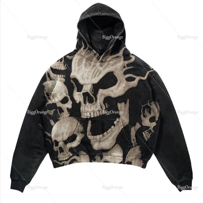 Hoodies Men Streetwear Hoodie Vintage High Street Sweatshirt