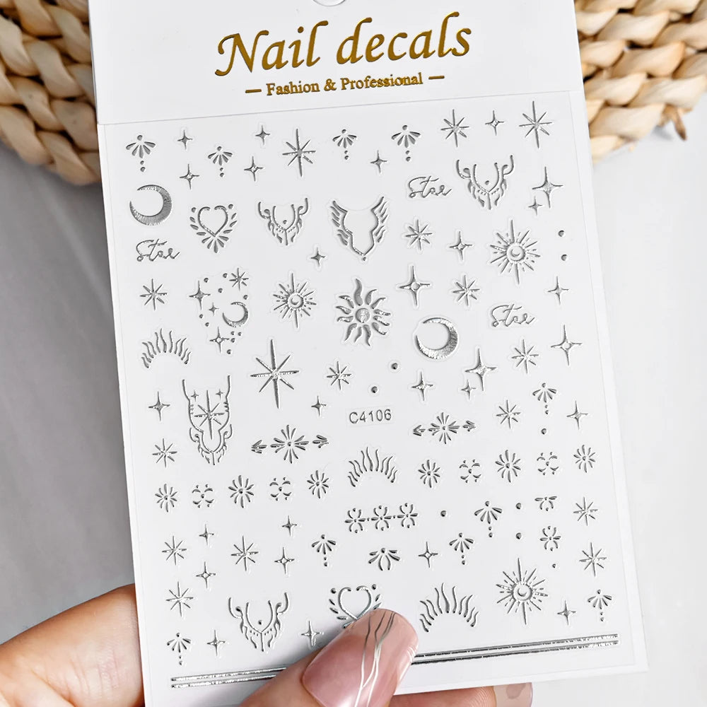 Glossy Y2K Star Nail Decals