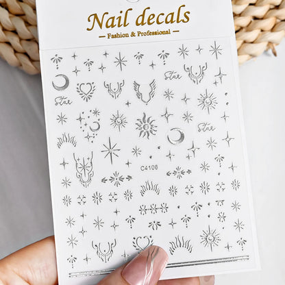 Glossy Y2K Star Nail Decals