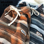 American Warm Thick Knitted Winter Korean Personalized Couple Loose Y2K Street