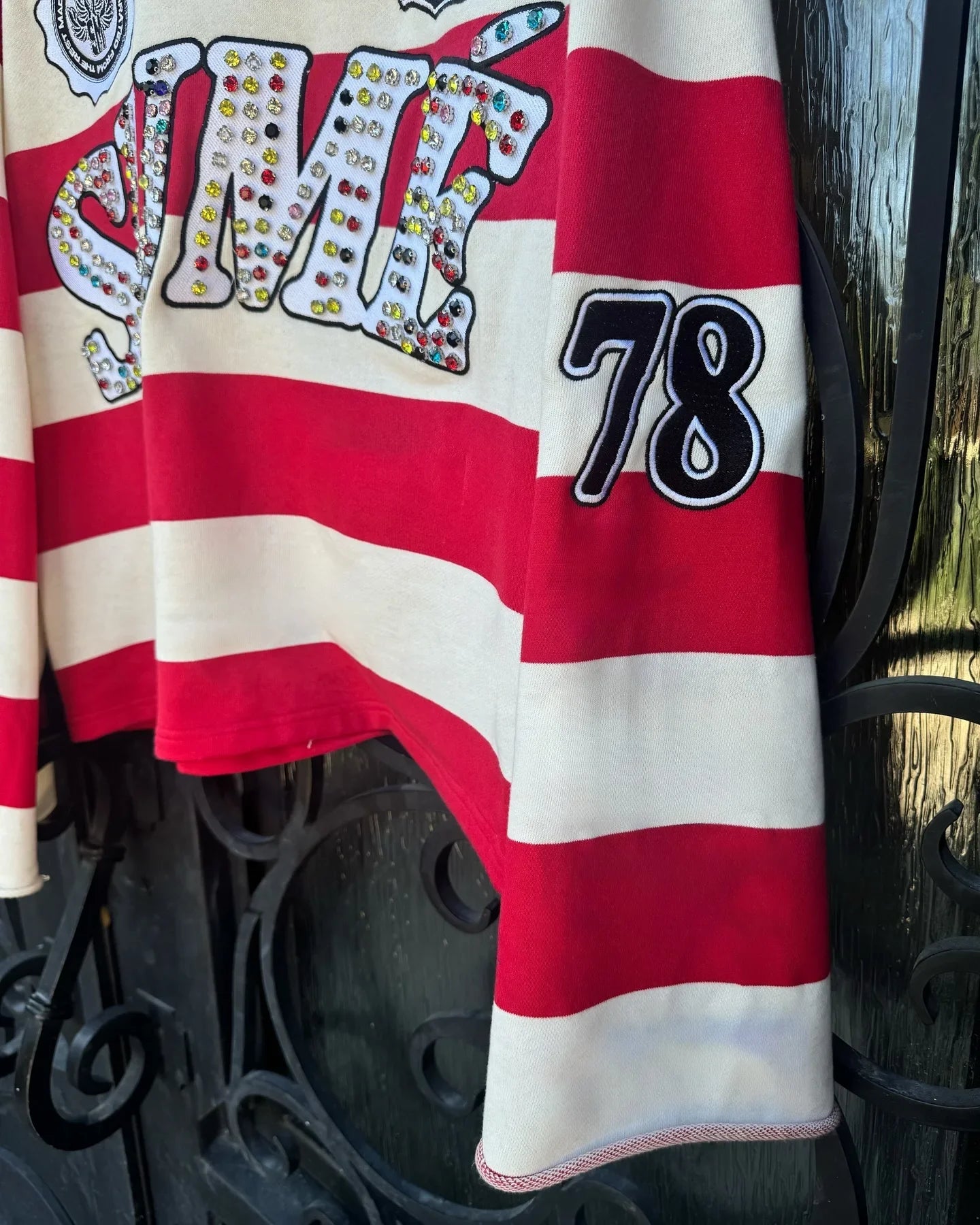 Retro Y2K Polo Shirt Men Long Sleeve Embroidery Stripe Hip Hop Top