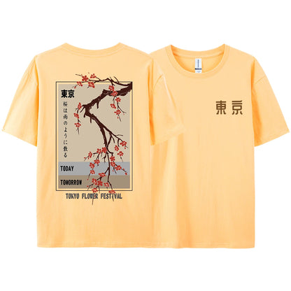 Today Tomorrow Tokyo Flower Festival T Shirt Unisex Fashion O-Neck