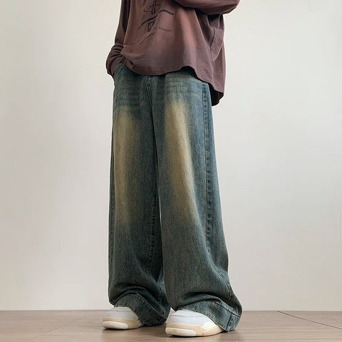 Wide-leg Denim Trousers Oversize Streetwear Casual Baggy Straight Jeans