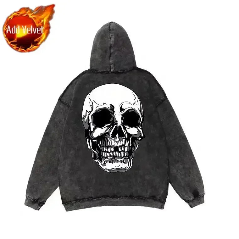 Sweatshirts for Man Hoodies Graphic Men's Clothing Hooded Skull