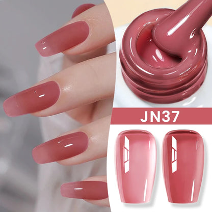 Jelly Nude Gel Nail Polish 10ml Light Pink Peach Translucent Color UV