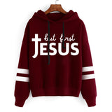 Women's Jesus Print Hoodie Aesthetic Graphic Lettering, Vintage Quotes, Long Sleeve Streetwear