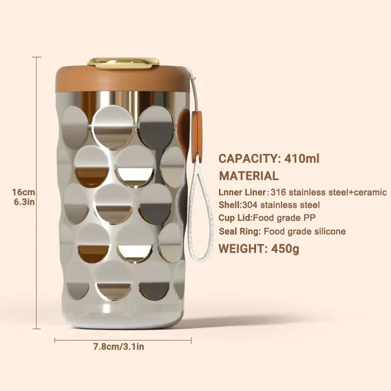 410ml Coffee Cup 316 Stainless Steel Cup Smart Thermos Bottle For Coffee LED Temperature