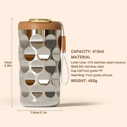 410ml Coffee Cup 316 Stainless Steel Cup Smart Thermos Bottle For Coffee LED Temperature