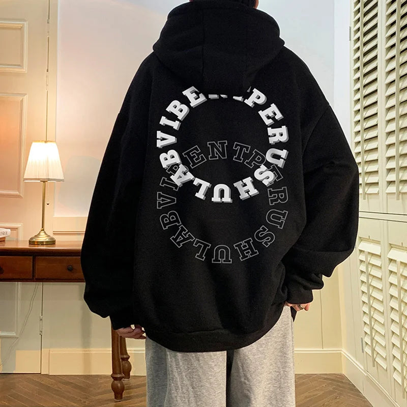 Herbst Hip Hop Buchstaben bedruckte Pullover Hoodies für Männer