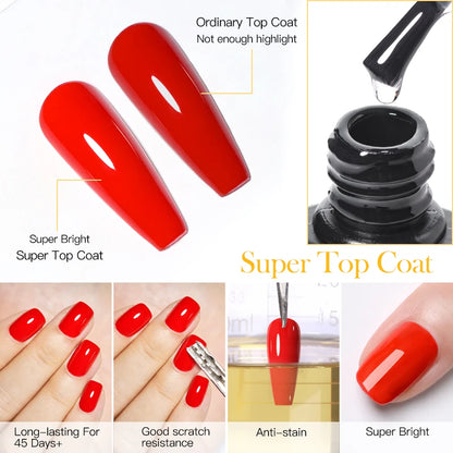 7ml Super Top Coat Gel Nail Base Gel Matte Top Coat Semi-Permanent