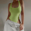 Women’s Sexy Knit Bodysuit Halter Sleeveless Clubwear Summer Top