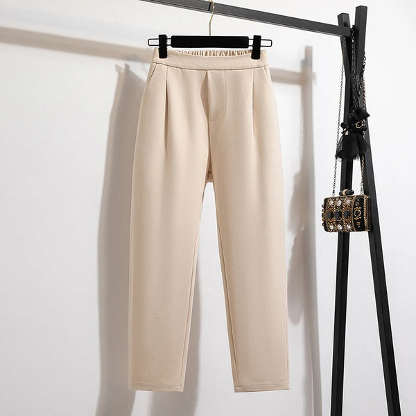 Plus Size High Waist Pants Women Sweatpants Fall Winter Casual