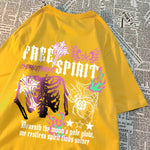 Free Spirit Colorful Skeleton Summer Casual Tee Men