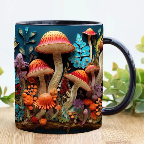 Toadstool Mushrooms Mug 3D Effect Imprint Coffee Mug