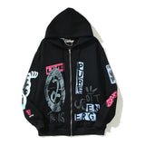 Graffiti Pure Zip Up Jackets Men's Fleece Sweashirts