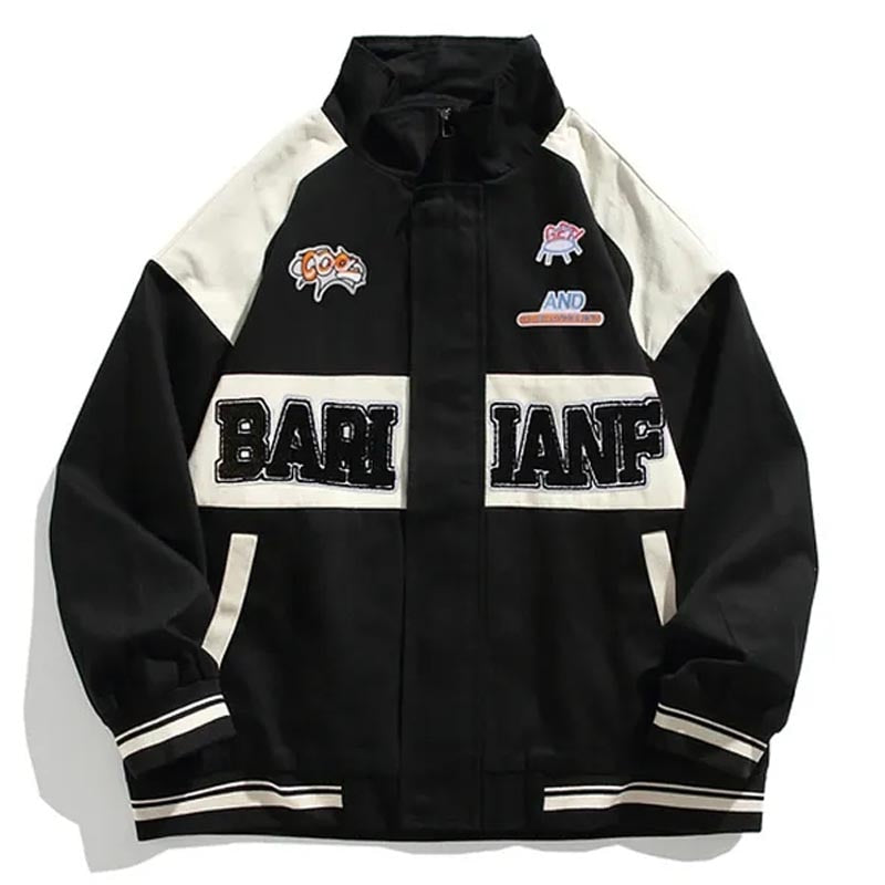 Jacke Männer Brief Stickerei Varsity Streetwear Stil Bomber Mantel