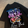 New York Sunset Tshirt Men Hip Hop Oversized Cotton Tee