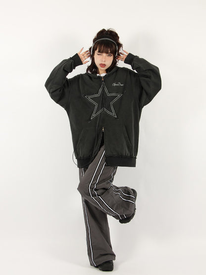 Hoodie Women Sweet Star Graphics Sweatshirts Fashion Pink Oversized Sport