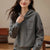 Womens Velvet Sweatshirt Oversized Structure Design Casual Fashion