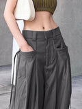 Casual Women's Cargo Pants with Lace Up Pocket