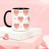 Heart Shaped Desserts Printed Mug 11oz Ceramic Mug Coffee Cup Valentine's Day