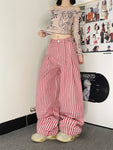 Rote karierte Hose für Damen, Baggy, Streetwear, 90er-Jahre, ästhetische Hose, Harajuku, japanische 2000er-Jahre