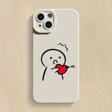 Cute Cartoon Funny Man Couple Phone Case for iPhone