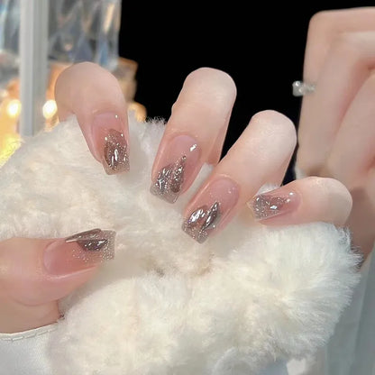 Shimmering Heart Nail Art