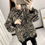 Baggy Pullovers Hoodies Woman Clothing Loose Long Top with Orint on Winter