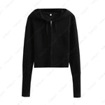 Women Y2k Sweater Hoodie Outfits Casual Zipper Set High Waist