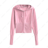 Women Y2k Sweater Hoodie Outfits Casual Zipper Set High Waist