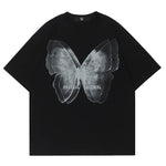 Women Ghost Butterfly Graphic Loose Cotton Street Tee