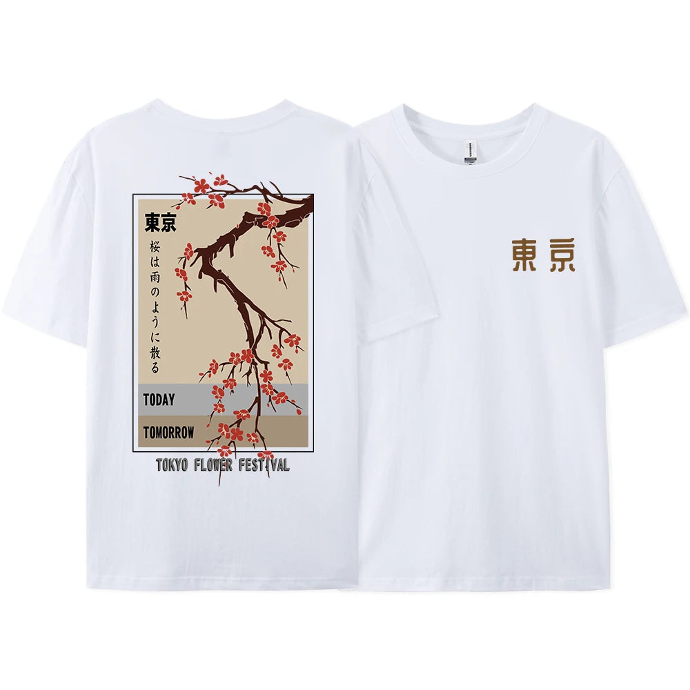 Today Tomorrow Tokyo Flower Festival T Shirt Unisex Fashion O-Neck