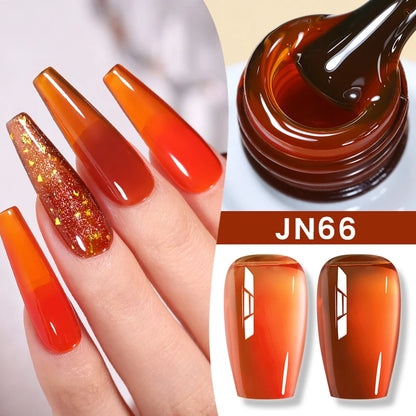 Jelly Nude Gel Nail Polish 10ml Light Pink Peach Translucent Color UV