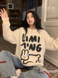 Cartoon Retro Loose "Casual Jumpers Autumn High Street College Pullovers Winter 2023