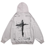 Hoodie Retro Cross Graffiti Pullover Herren Retro Cross