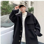 Men's Trendy Solid Windbreaker Vintage Casual Overcoat