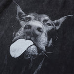 Men T-shirts Letter Dog Printed Punk Tops Summer Vintage Oversized Short Sleeve - xinnzy