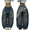 Y2K Baggy Jeans Unisex Embroidered Hip Hop Wide Leg Streetwear