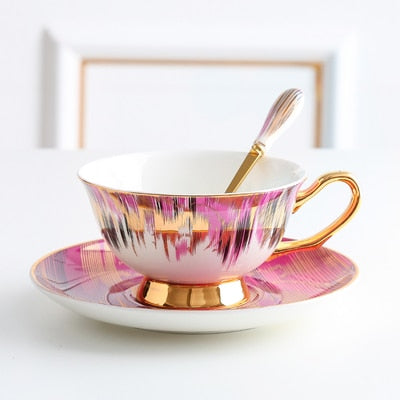 Coffee Cup Saucer Spoon Set Ceramic Mug Tea Cup Cafe