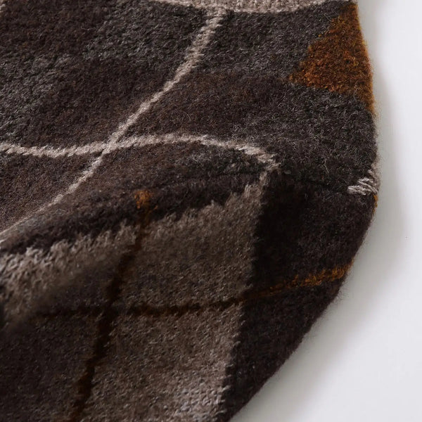 Womens Diamond Pattern Knit Cardigan Button Front Long Sleeve Coat