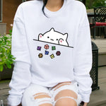 Funny DnD Sweatshirt Cat Throwing Dice Jumper Cute Cat Pullover Unisex