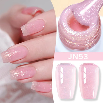 Jelly Nude Gel Nail Polish 10ml Light Pink Peach Translucent Color UV