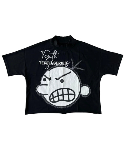 Y2K Cartoon Graphic Tee Men Oversized Streetwear Tshirt Short Sleeve