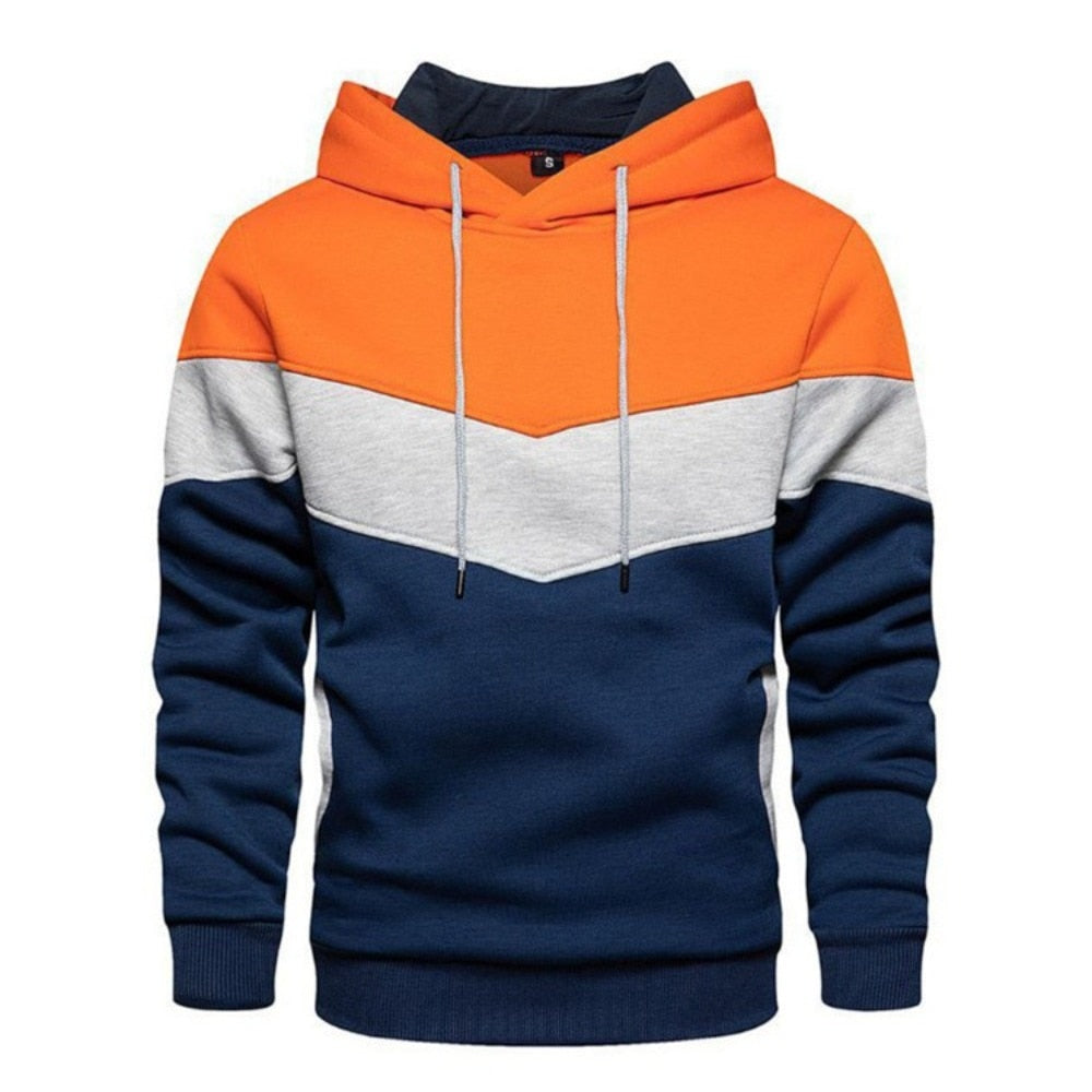 Men Hoodie Fleece Panel Casual Sports