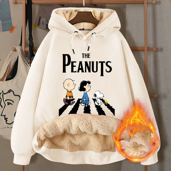 Winter Snoopy Fleece Hoodie Adult Cartoon Warm Sweatshirt Gift Coat