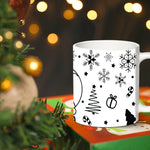 2025 1pc Black Santa Claus 3d 11oz Ceramic Mug With Handle