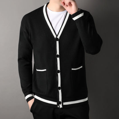 New Original Designer Men Knit Sweater Coat Autumn Winter Fashion England Style