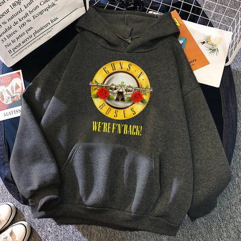 Guns N' Roses We'Re Back Retro Street Style Hoodie für Damen Pullover Fleece