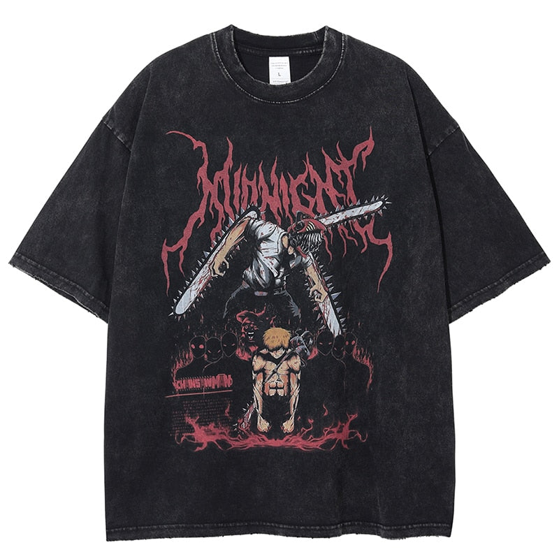 T-Shirt Chainsaw Men Oversized Streetwear Harajuku